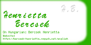 henrietta bercsek business card